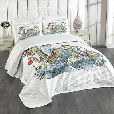 japanische Drachen Tagesdecke Set Eastern Creature