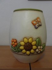 THUN Vaso Country, ceramica, con fiori e farfalla, cm 26,2. Nuovo