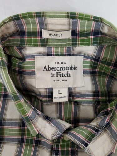 Abercrombie & Fitch kariertes mehrfarbiges Button-Down-Hemd für Herren Größe Large - Bild 5 von 5
