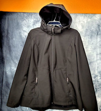 Gerry Jacket Womens Sz Xl Black Full Zip Vegan Fur Lining