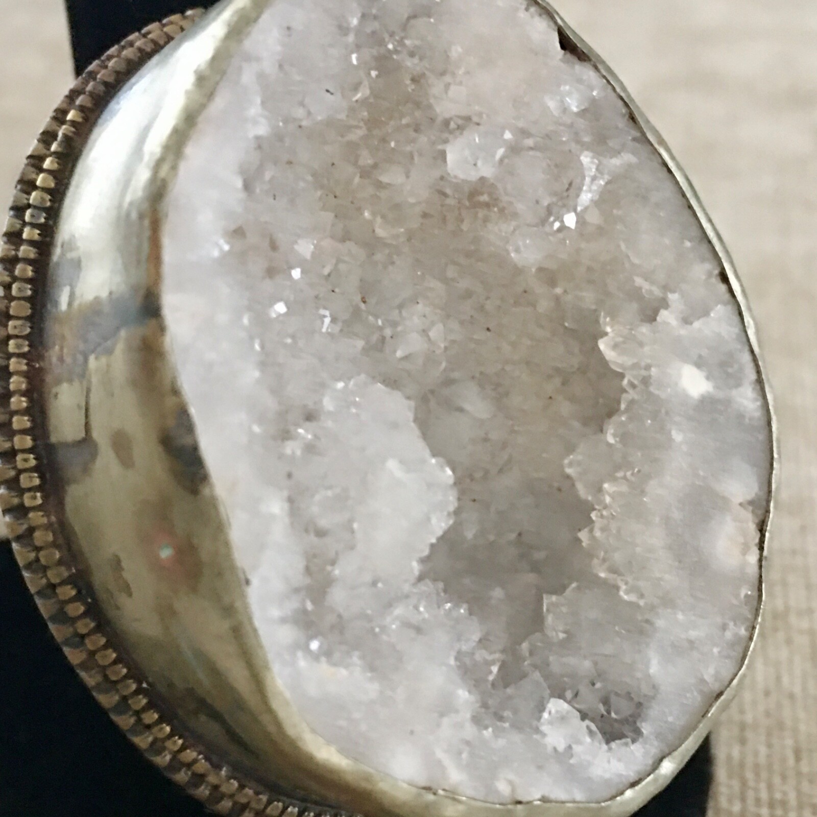 Druzy Crystal Statement Ring Adjustable - image 6