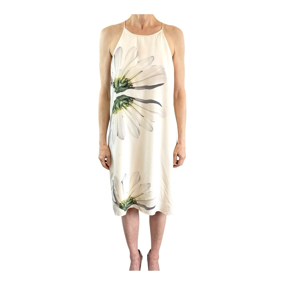 Vestido Halter Tibi New York Talla 12 EE. UU. (16 Aus, Reino Unido) Marfil Floral Seda Emme Foto 2 de 4