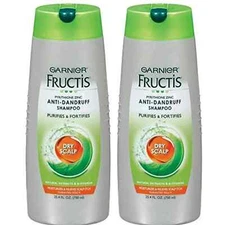 (2) big Garnier Fructis Anti-Dandruff Shampoo Zinc Relieves Dry-Scalp 25.4 oz
