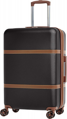 Amazon Basics Vienna Spinner Suitcase Luggage - Expandable with Wheels Black 