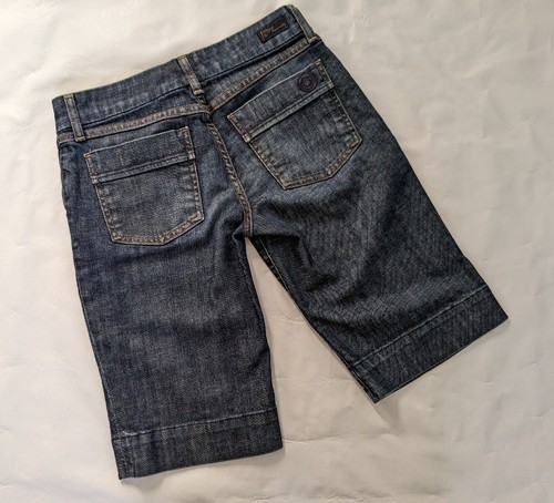 Citizens Of Humanity Dark Wash Denim Bermuda Shorts Size 26 Coastal Lagenlook - Picture 2 of 8