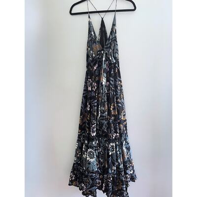 Free People Floral Print Pages of Gold Maxi Dress | Size Medium | eBay