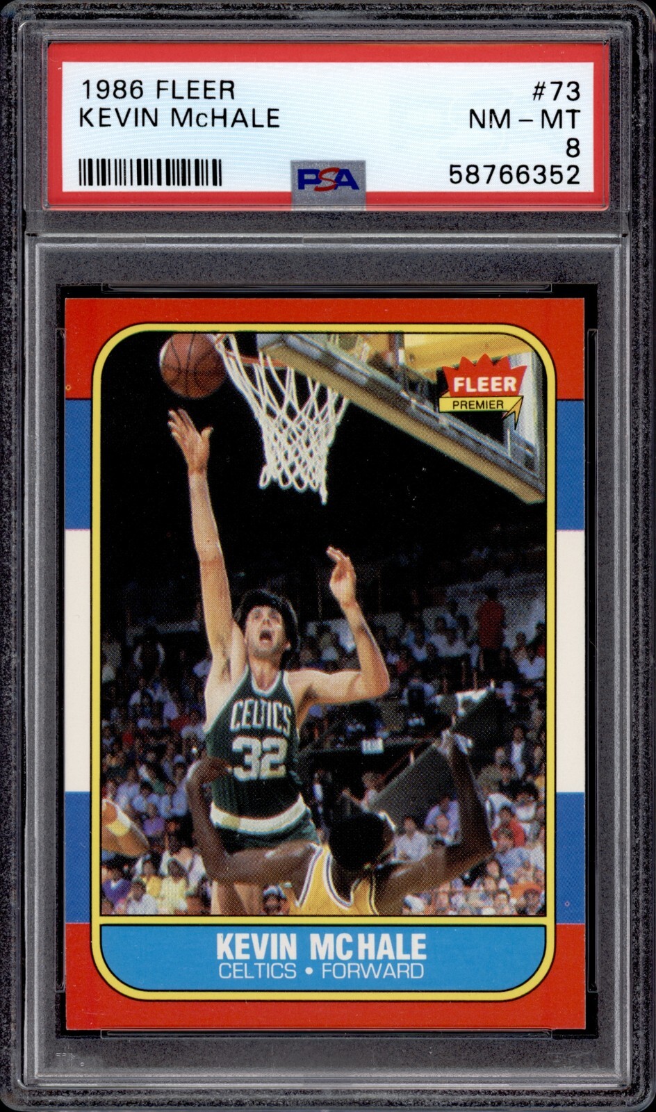 1986 FLEER #73 KEVIN MCHALE BASKETBALL PSA 8 NEAR MINT- MINT
