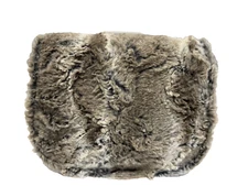 NWT Patricia Nash Salerno Saddle Bag Faux Fur Taupe (Black Leather) P034403