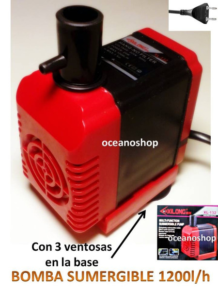 BOMBA 1200l/h de AGUA SUMERGIBLE 25W ACUARIO PECERA FUENTE ESTANQUE BELEN XL-132