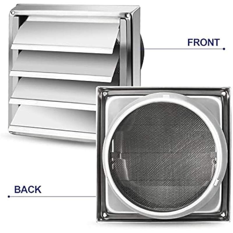 Exterior Wall Vent Hood Stainless Steel Air Vent Grille Cover Wall