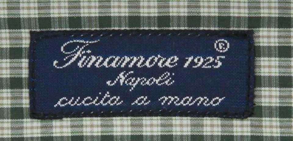 Camisa a Cuadros Verde Finamore Napoli - Delgada - 15.75/40 - (LAN05700304) Foto 4 de 4