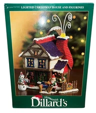 Dillards Trimmings Lighted Christmas House and Figurines New