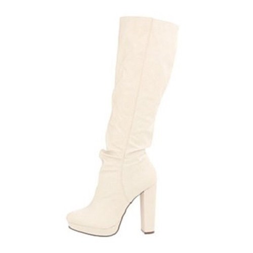 Michael Antonio Women's Sz 6 Faux Leather Platform Long Tall Boots High Heels - 第 1/6 張圖片