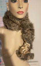 Fake fur⭐️Kunstfell Kunstpelz⭐️Stola Schal⭐️Vintage⭐️goldenes Satin⭐️wie neu🌲🎁