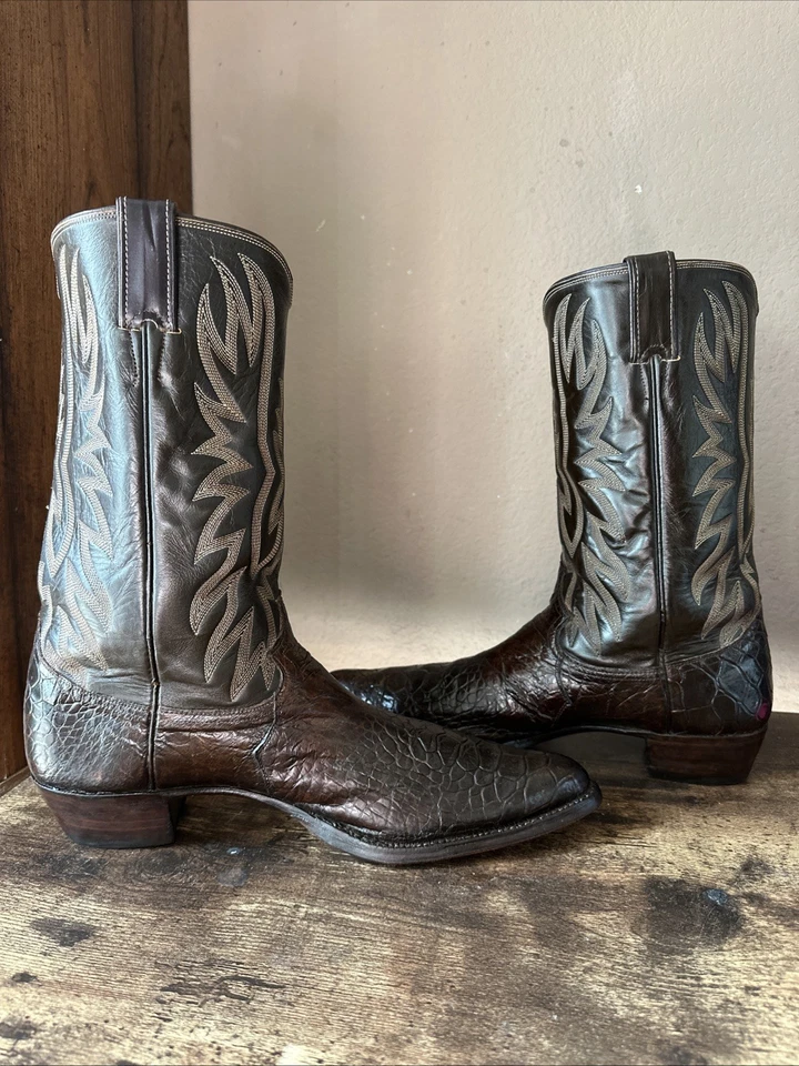 Botas de Vaquero Justin Vintage Safari Marrón Talla 12 AA ¡SÚPER RARAS! Caguama Foto 3 de 4