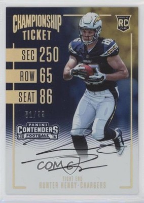 2016 Contenders Rookie RPS Championship Ticket 51/99 Hunter Henry #340 Auto 0gm