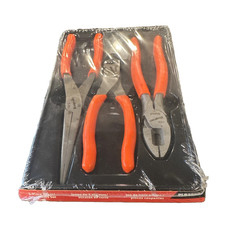 Snap On plr300o 3 pc plier cutter set 57ahlp, 86cf, 97cf With orange handles new