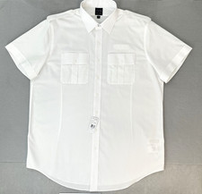 United Airline Brooks Brothers Pilot Shirts Men Sz 18 Reg White Short sleeve NWT