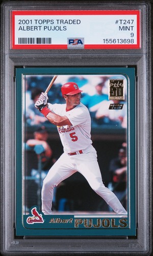 2001 TOPPS TRADED #T247 ALBERT PUJOLS ROOKIE RC PSA 9