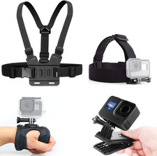 Accessories Kit for Action Camera, Chest Strap Harness  Head Strap Mount  360 