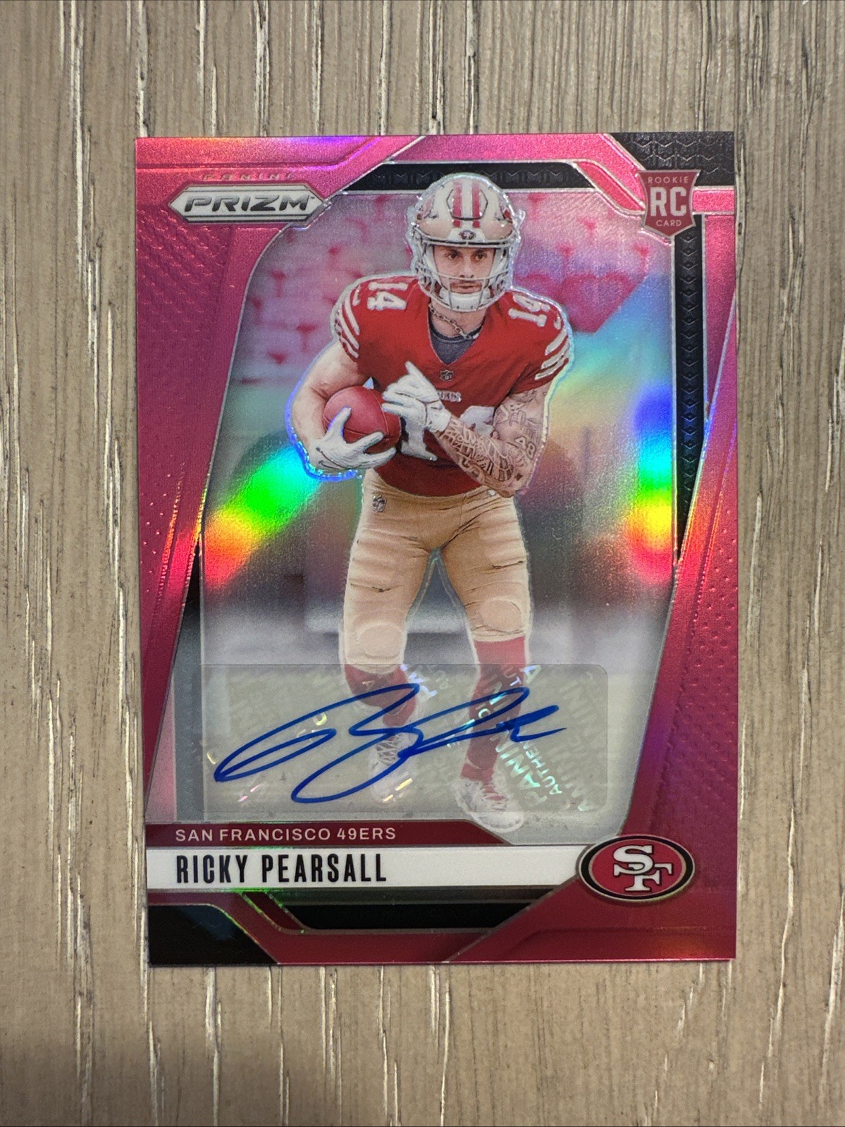 2024 Panini Prizm - Ricky Pearsall #383 Pink Prizm Auto (RC) - 49ers SSP