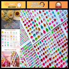 3165pcs Gem Stickers - Self-Adhesive Craft Supplies, Crystal Shapes, DIY Earring
