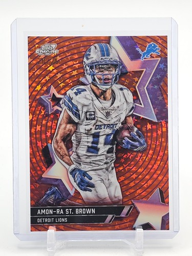 AMON-RA ST. BROWN 2025 TOPPS COSMIC CHROME ORANGE STARFRACTOR /25 Q2161