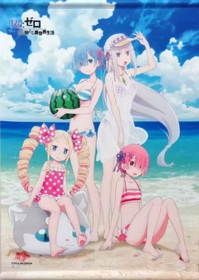Bushiroad Creative Re Zero Emilia Ram Rem Beatrice B2 Tapestry Everlasting Summe