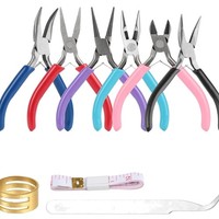 Schmuckzangen Set 6Tlg. Rundzange, Spitzzange, Drahtschneider, Bastelzange, S...