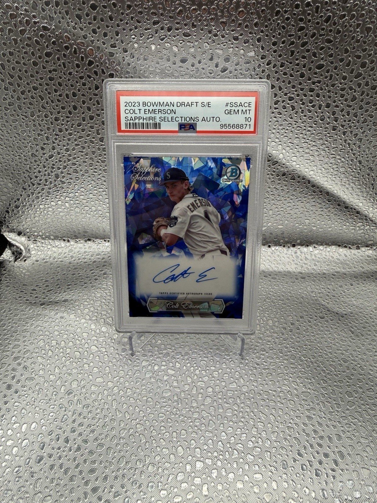 2023 Bowman Draft Sapphire Colt Emerson Sapphire Selections Auto PSA 10 #SSACE
