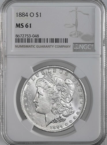 1884-O  $1  MORGAN SILVER DOLLAR  "NEW ORLEANS"  NGC MS61  #8672753-048