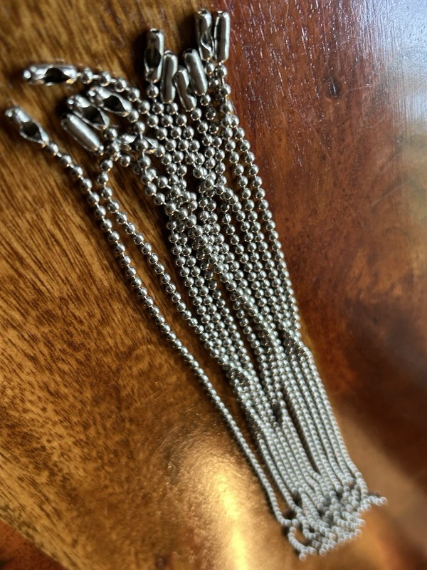 Lot Of 12 Stainless Steel 2 Mm 12 Inch Ball Chains (you Cut To Fit! S10