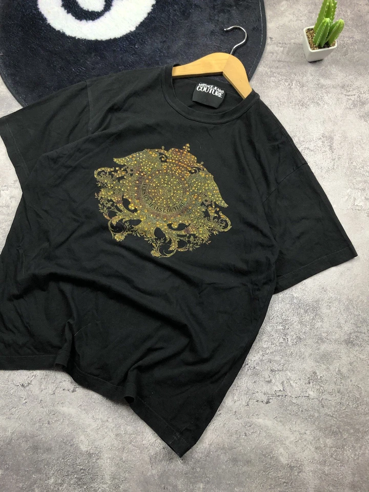 Camiseta Versace Jeans Alta Costura Lujo Logo Grande Ropa de Calle Y2k Talla M  Foto 2 de 4