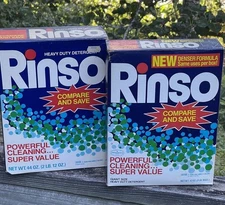 Vintage Rinso Detergent- Retro Laundry Collectable- Bright Graphics- 2 New(Read)