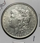 1901 MORGAN SILVER DOLLAR, AU DETAILS