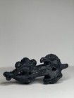 Vintage MCM Black Poodle Figurine Lot of 2 Atlantic Mold Germany Ceramic Set — photo 7