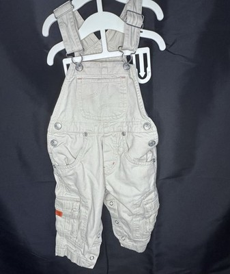12 Months Route LIL66 Baby Boy Bib Overall Vintage Khaki Tan
