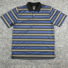 IZOD Polo Shirt Mens XL Blue Striped Cool FX Performance Golf CasualShort Sleeve