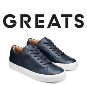 Greats Brooklyn Mens Blue Leather Low Top Casual Shoes Size 8.5 Made In Italy Men main image 3