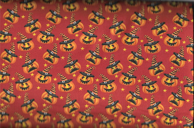 100% cotton Halloween Fabric ''Mischievous Pumpkins''   by MDG Fabrics