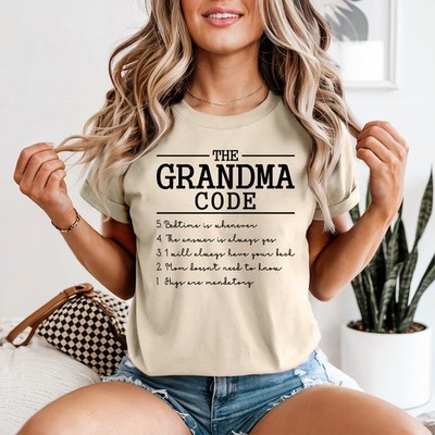 The Grandma Code Damen T-Shirt Oma Leben Familie Geschenk für Sie