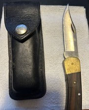 BUCK 110E Hunter Knife With Sheath Ebony Wood HandlesUSA 4 7/8” Closed Lockback