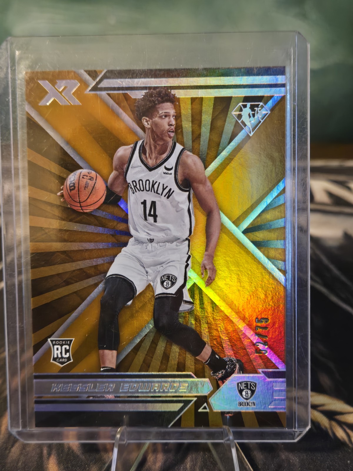 Panini 2021-22 Chronicles XR Kessler Edwards Nets RC #371 75th /75 NBA
