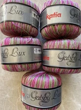 Lot of 5, Katia Yarn, GATSBY LUX, Viscose/Nylon/Poly, 50gm/115yds, col#3807