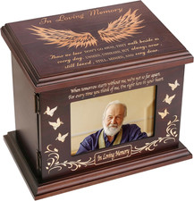 Cremation Urns for Human Ashes Male Female with Photo Frame Large Wooden Memor