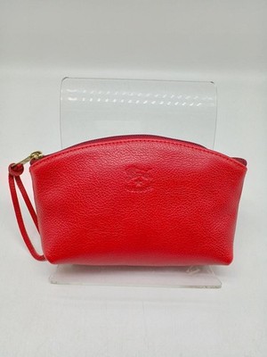 IL BISONTE Red Leather Pouch