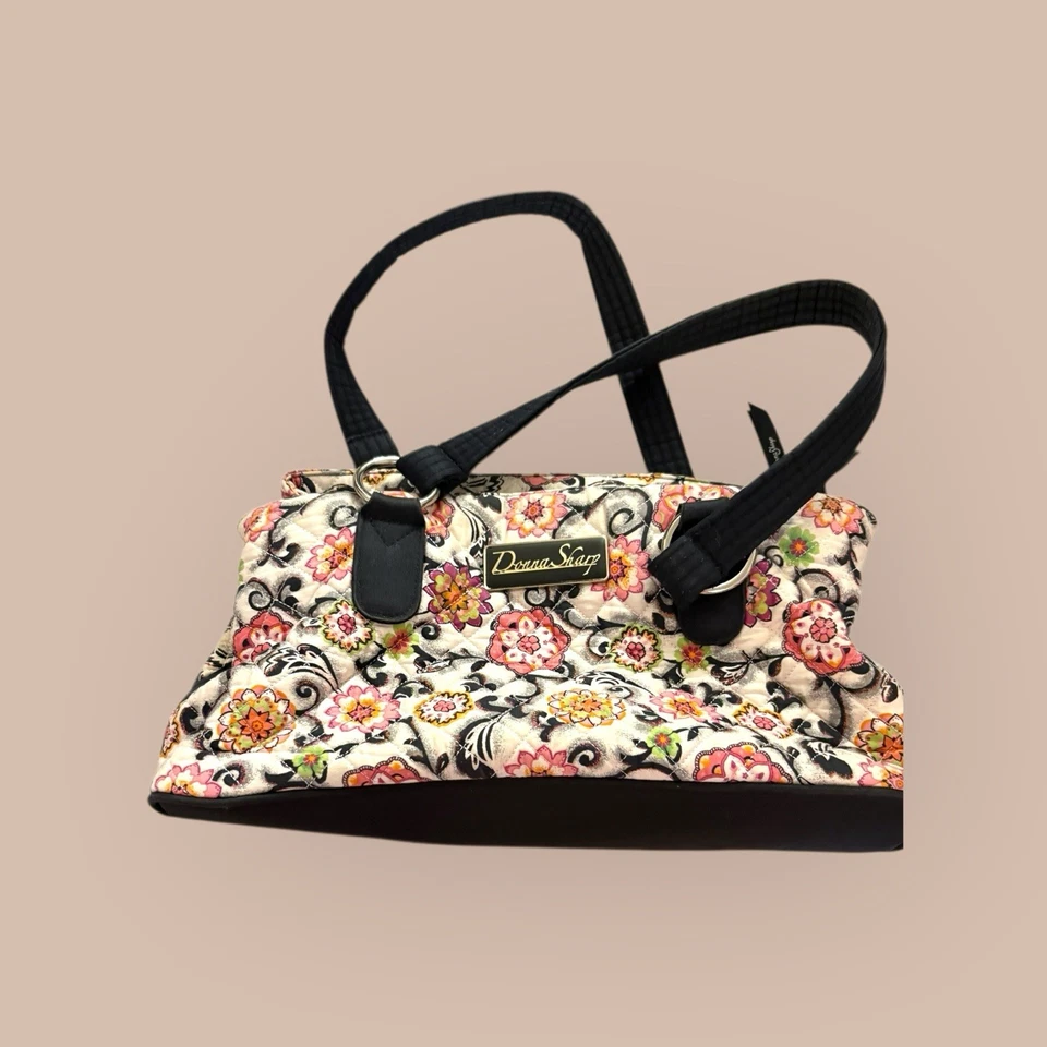 Bolsa tote Donna Sharp 2 alças estampa floral 13,5 X 7,5" - Imagem 2 de 4