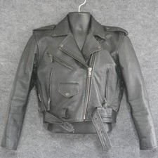 Jamin Leather Co. Black Motorcycle Biker Jacket Men's Small S For Repair