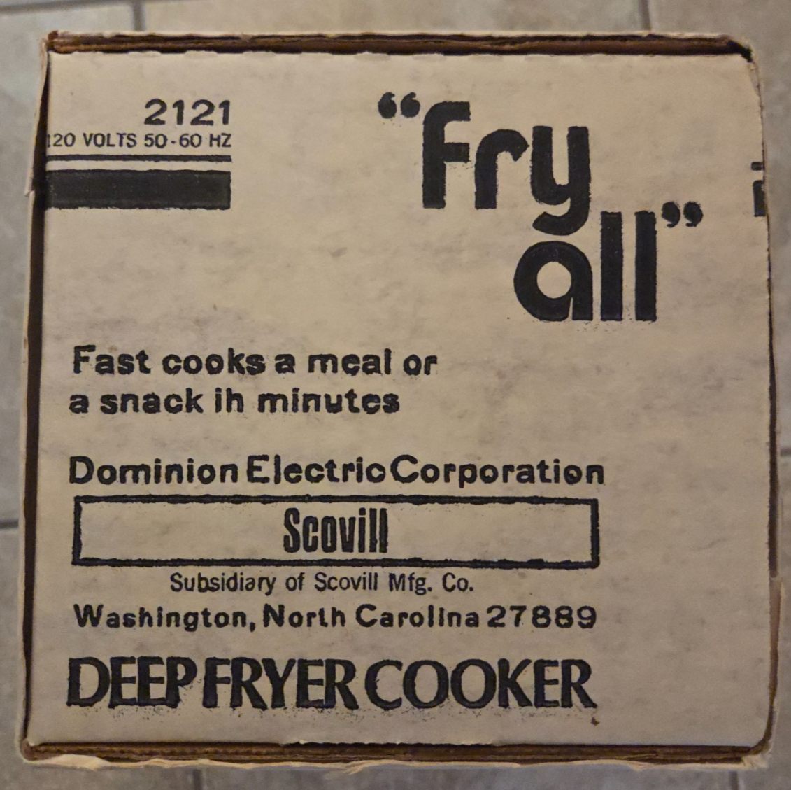 Vintage Hamilton Beach Dominion Fry All Deep Fryer Cooker W