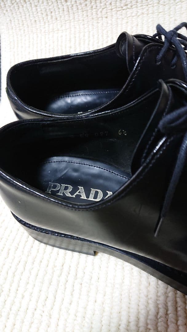 PRADA Men's Dress Shoes Loafers Leather Black UK6.5/US7.5 112984c thumbnail 14